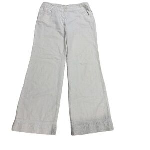 J.Jill Lightweight 100% Cotton Pants in‎ Striped Seersucker Excellent Size 10